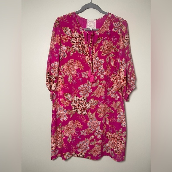 NWOT‎ - Gorgeous Johnny Was Silk Floral Dress - Size Medium - Picture 1 of 8